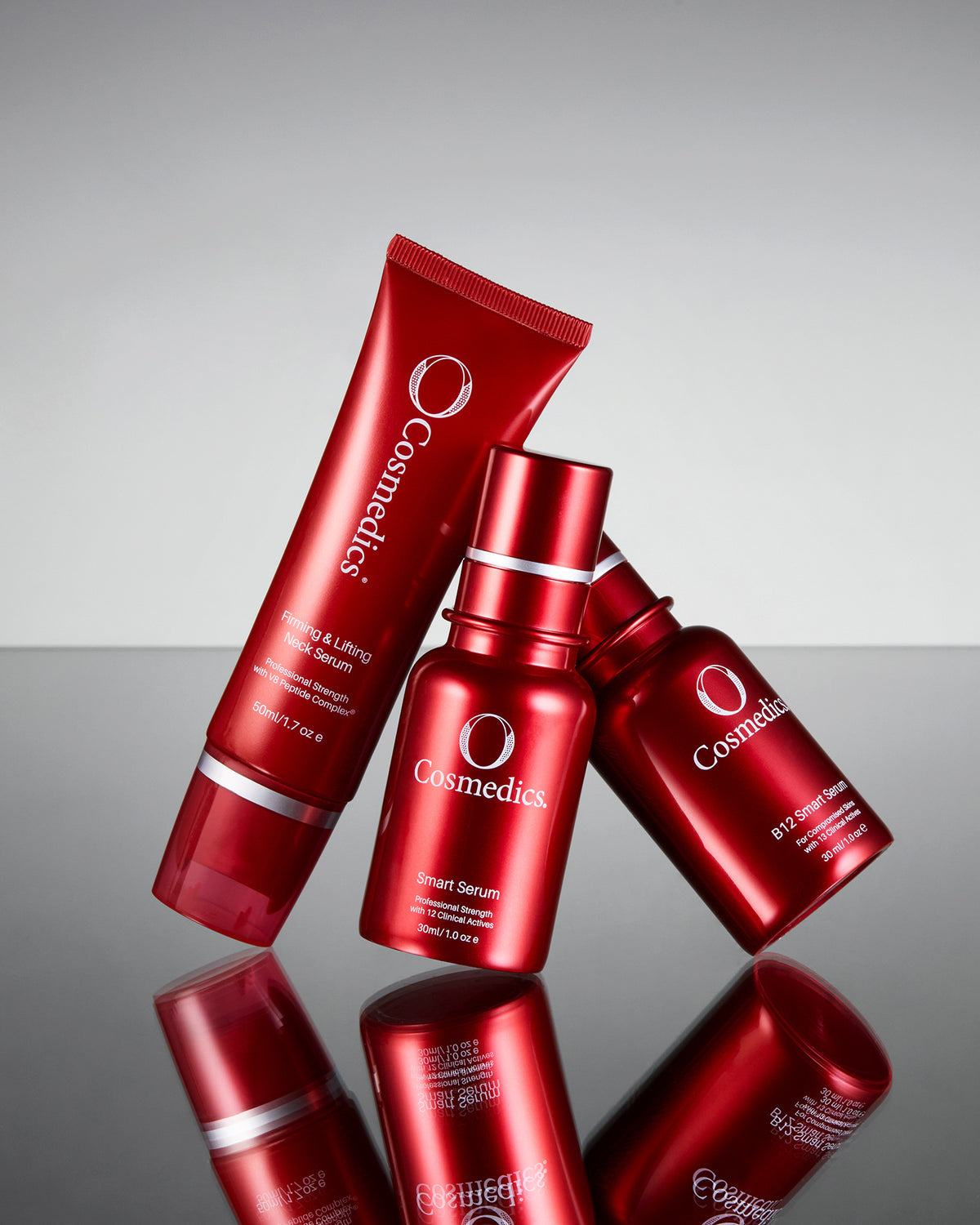 O COSMEDICS professional skincare products displayed together